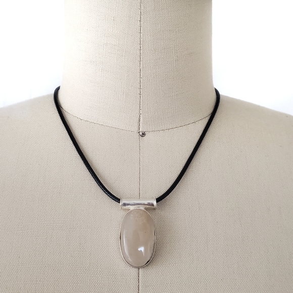 Handmade Rose Quartz Gemstone Set in 925 Sterling Silver Pendant 1.38", NWT - Picture 10 of 11